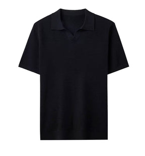 Polo Masculina Respirável em Algodão Texturizado