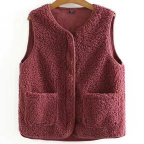 colete masculino fleece com textura aveludada e design minimalista com bolsos frontais para inverno
