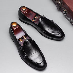 Sapato Masculino Monk Strap Em Couro Polido