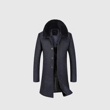 sobretudo masculino longo inverno gola fur preto elegante premium