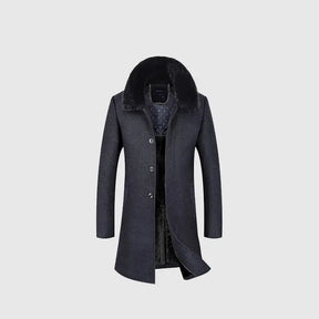 sobretudo masculino longo inverno gola fur preto elegante premium