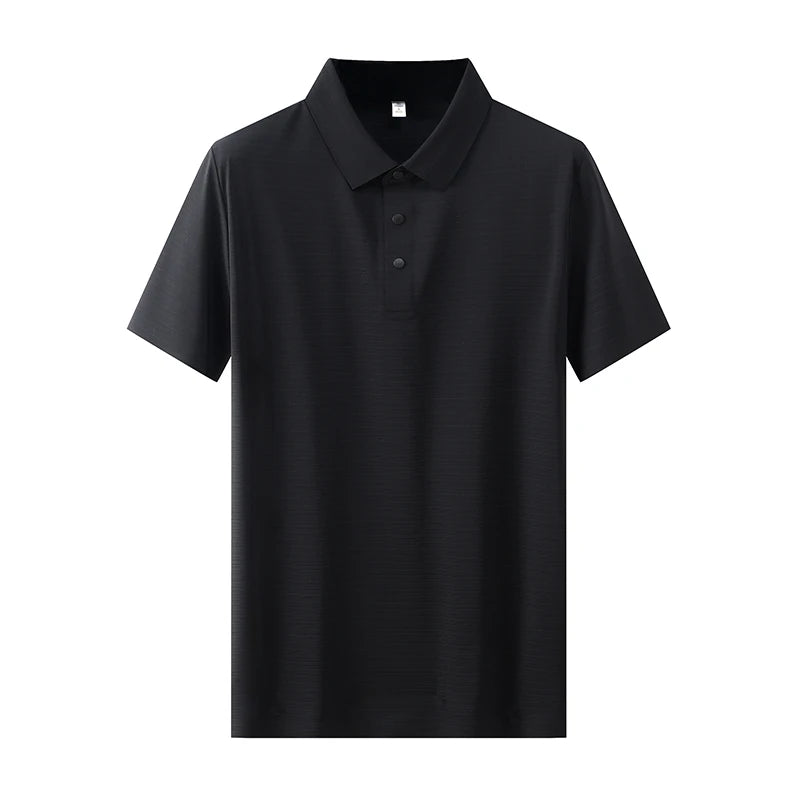 camisa polo masculina com tecido tecnológico respirável e textura elegante exibindo detalhes do tecido