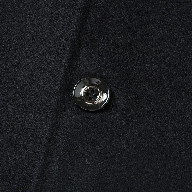 Sobretudo Masculino Longo Em Lã Premium