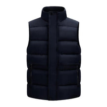 colete masculino puffer com bolsos grandes e fechamento duplo com zíper e botões estilo premium para inverno