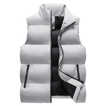 colete masculino puffer com zíper e bolsos frontais estilo minimalista para inverno