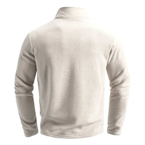 suéter masculino fleece azul claro meio zíper gola alta inverno térmico confortável