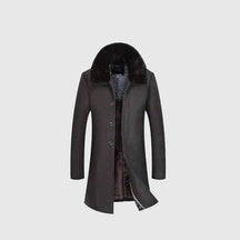 sobretudo masculino longo inverno gola fur preto elegante premium