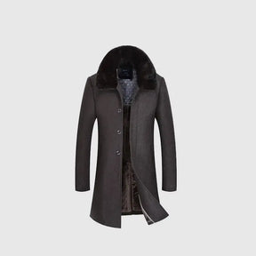 sobretudo masculino longo inverno gola fur preto elegante premium