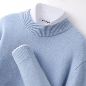 Suéter masculino em cashmere com gola alta e textura macia elegante para inverno sofisticado