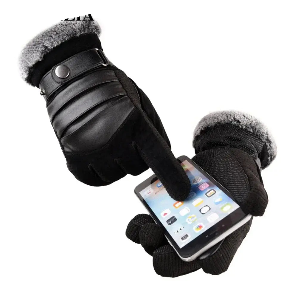 Luva Masculina Oslo com acabamento premium, detalhe em pelúcia e proteção térmica para dias frios.