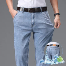 Calça Jeans Masculina Slim Vintage em Denim Leve