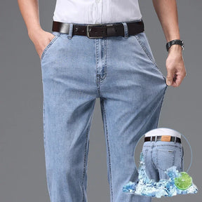 Calça Jeans Masculina Slim Vintage em Denim Leve