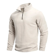 suéter masculino fleece azul claro meio zíper gola alta inverno térmico confortável