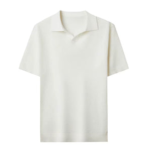 Polo Masculina Respirável em Algodão Texturizado