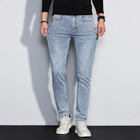 Calça Jeans Masculina Slim Premium com Lavagem Vintage