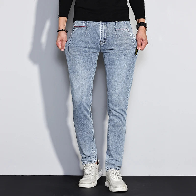 Calça Jeans Masculina Slim Premium com Lavagem Vintage
