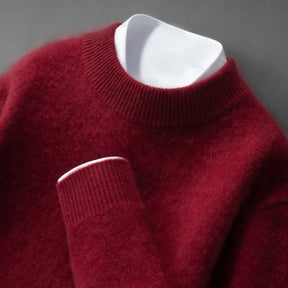 Suéter masculino em cashmere com gola alta e textura macia elegante para inverno sofisticado