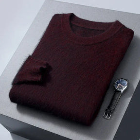 Suéter masculino  cashmere com gola careca e acabamento macio elegante para inverno