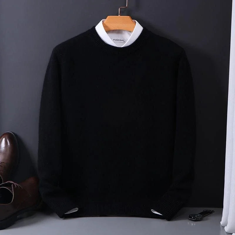 Suéter masculino oversized com gola careca e caimento moderno estilo coreano para inverno