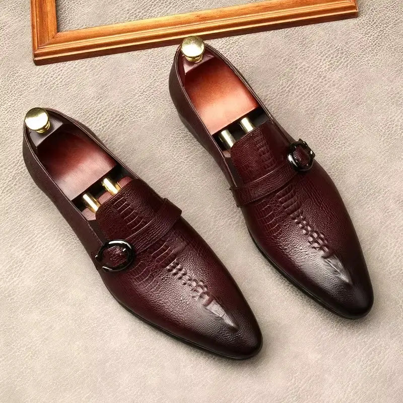 Sapato Masculino Monk Strap Em Couro Legítimo