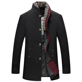 sobretudo masculino  lã premium gola alta elegante inverno