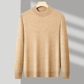 Suéter masculino gola alta em malha tricot dobrado em caixa preta com visual elegante para outono e inverno