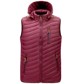 colete masculino acolchoado com capuz e zíper bolsos frontais ideal para inverno e uso casual