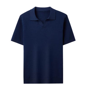Polo Masculina Respirável em Algodão Texturizado
