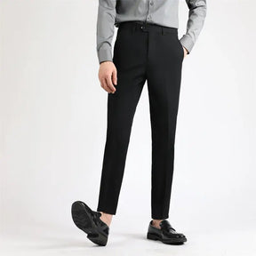 Calça Social Masculina Slim Reta em Tecido Premium que Não Amassa
