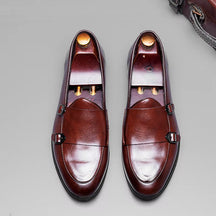 Sapato Masculino Monk Strap Em Couro Polido