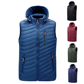 colete masculino acolchoado com capuz e zíper bolsos frontais ideal para inverno e uso casual