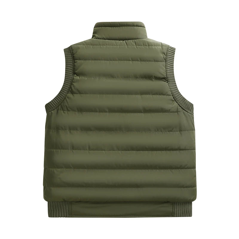 colete masculino puffer com forro aveludado interno e gola alta estilo premium para inverno