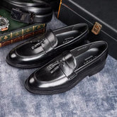 Sapato Masculino Loafer Em Couro Com Tassel