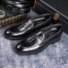 Sapato Masculino Loafer Em Couro Com Tassel