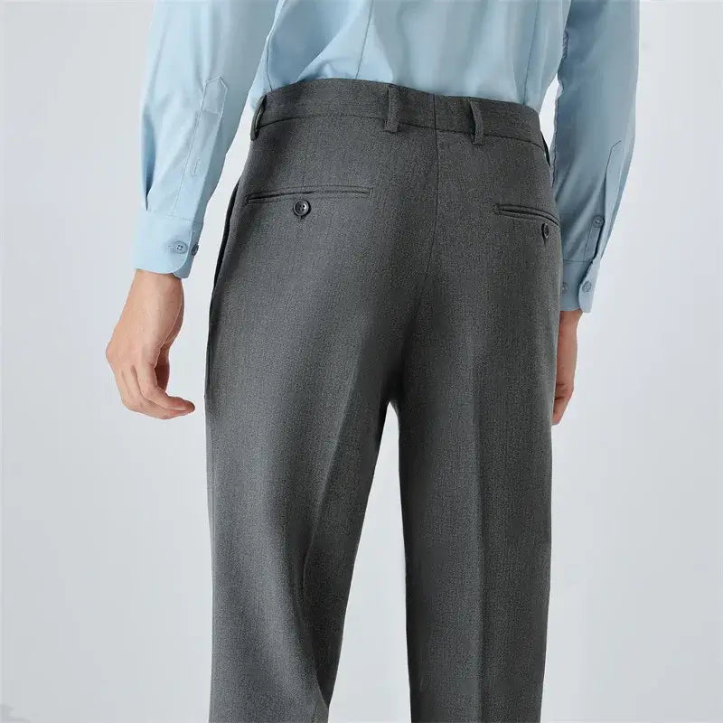 Calça Social Masculina Slim Reta em Tecido Premium que Não Amassa