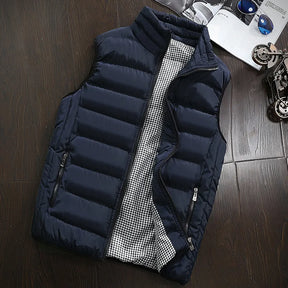 olete masculino preto puffer com bolsos e zíper frontal e forro interno estilizado xadrez ideal para inverno elegante