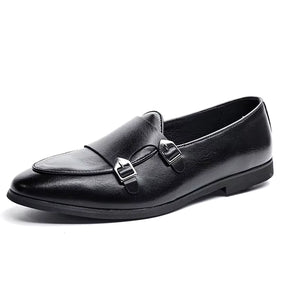 Sapato Masculino Monk Strap Em Couro Polido