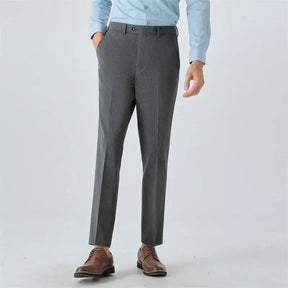 Calça Social Masculina Slim Reta em Tecido Premium que Não Amassa