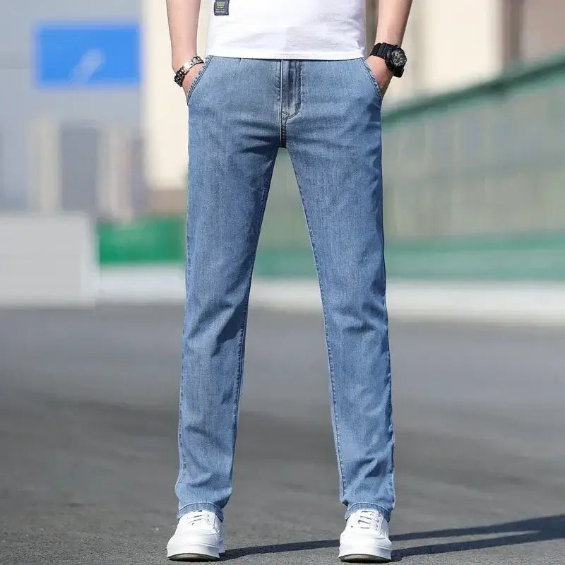 Calça Jeans Masculina Reta Leve em Denim Confortável