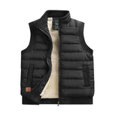 colete masculino puffer com forro aveludado interno e gola alta estilo premium para inverno