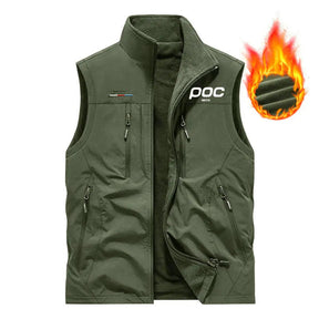 colete masculino fleece preto dupla face com múltiplos bolsos e zíper ideal para inverno e atividades ao ar livre