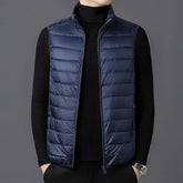 colete masculino puffer leve com design minimalista e gola alta ideal para meia estação e looks elegantes