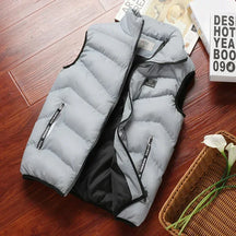 colete masculino puffer acolchoado com zíper e bolsos frontais ideal para inverno e uso casual
