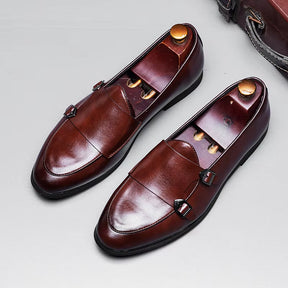 Sapato Masculino Monk Strap Em Couro Polido