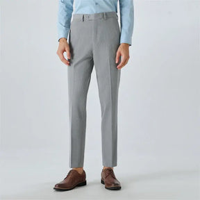 Calça Social Masculina Slim Reta em Tecido Premium que Não Amassa