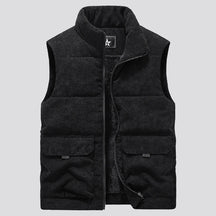 colete masculino veludo cotelê  com fleece interno e bolsos grandes estilo militar para inverno