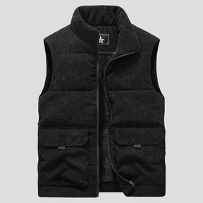 colete masculino veludo cotelê  com fleece interno e bolsos grandes estilo militar para inverno