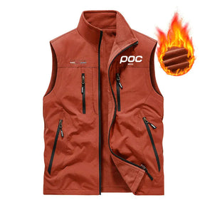 colete masculino fleece preto dupla face com múltiplos bolsos e zíper ideal para inverno e atividades ao ar livre