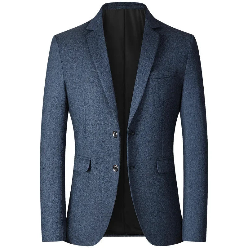 Blazer masculino social slim fit azul marinho com acabamento sofisticado e design elegante para negócios e ocasiões especiais