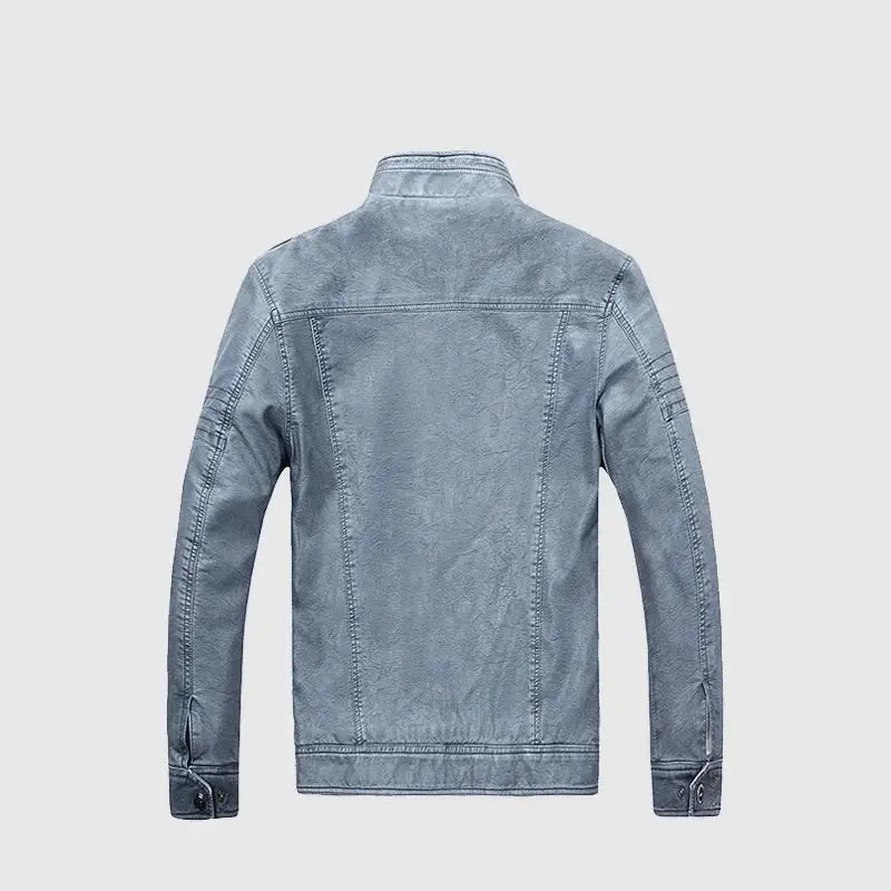 Jaqueta biker masculina com forro interno térmico e design moderno